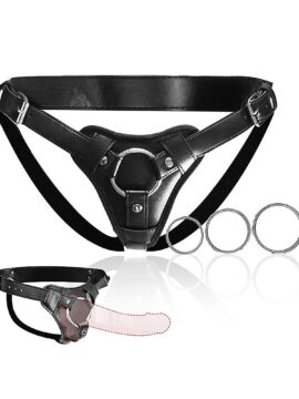 Adjustable Strap-On Harness with 3-Size Metal O-Rings