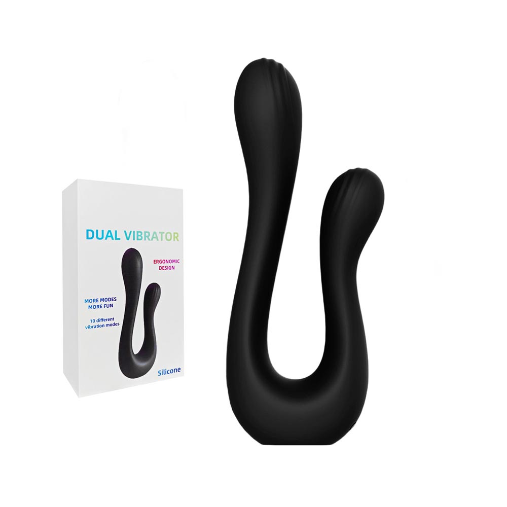 10-Mode Dual-Ended Vibrator with Small & Large Silicone Tips