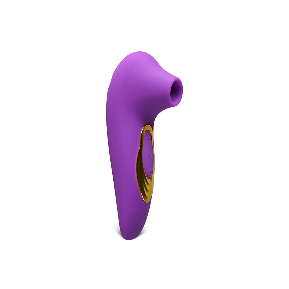 5-Speed Purple Sucking Massager with Plated Accent