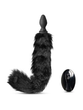 10 Speeds Black Tail Remote Control Vibrating Butt Plug