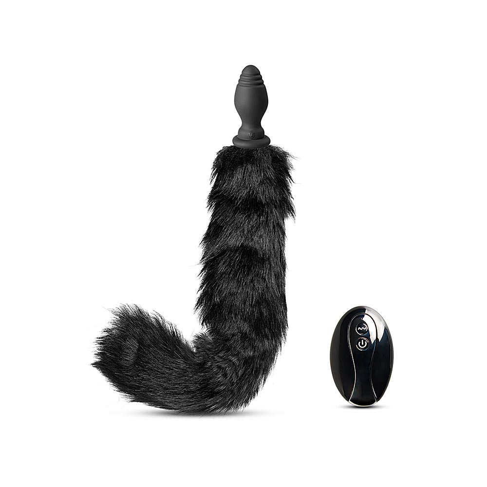 10 Speeds Black Tail Remote Control Vibrating Butt Plug