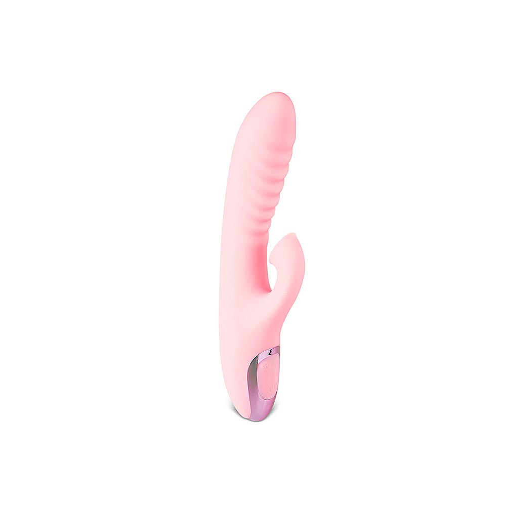 12-Speed Pink Rabbit Vibrator with Clitoral Sucking Stimulator
