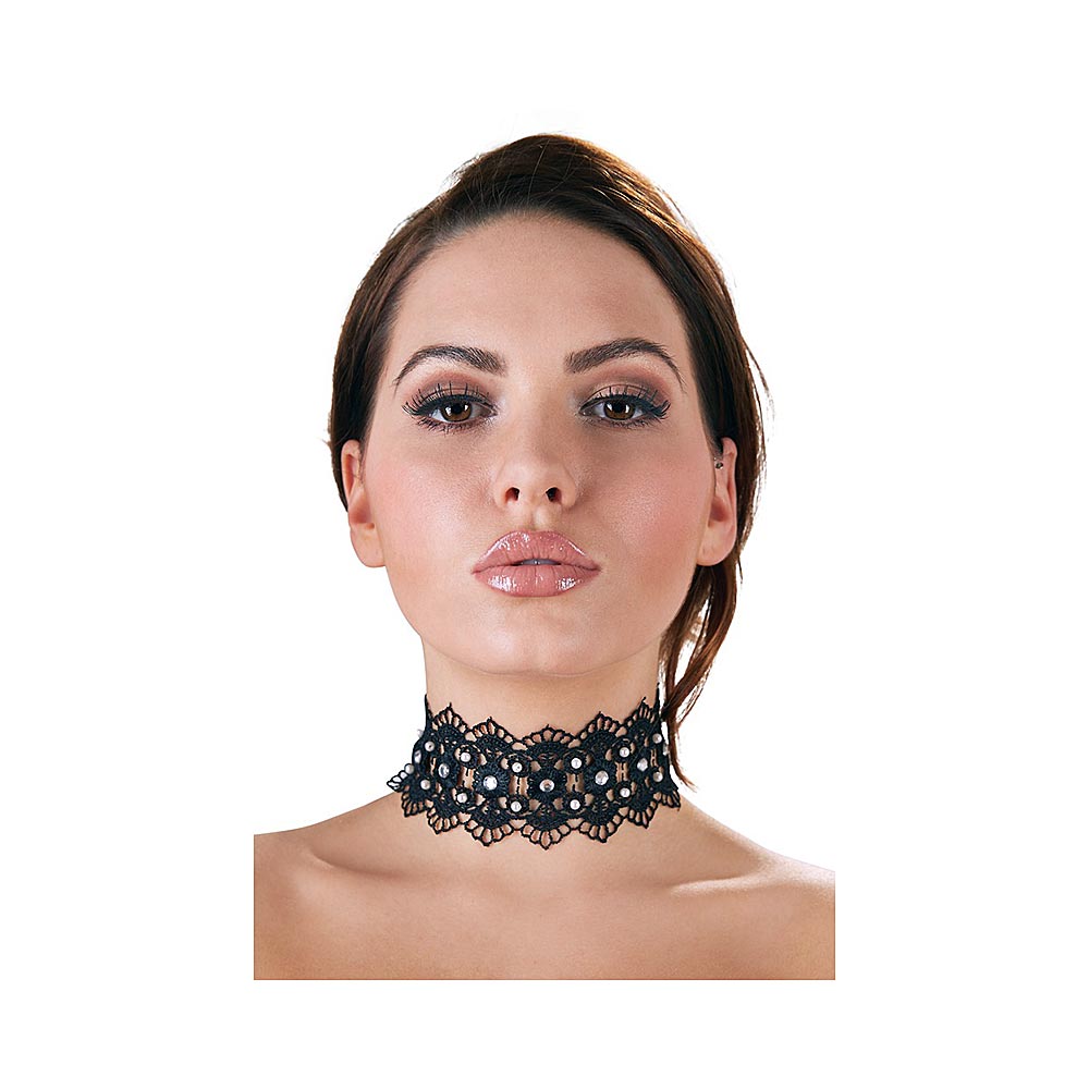 Embroidered Choker Black